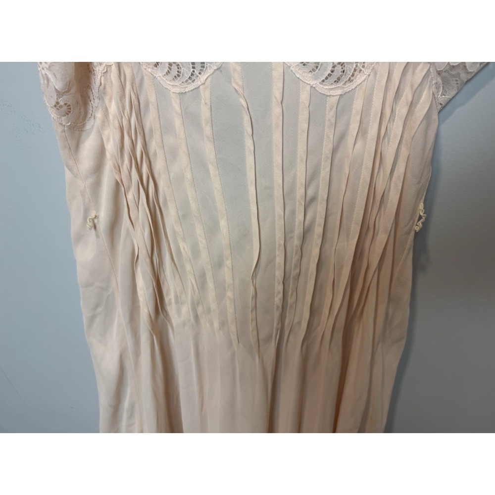 Vintage Victoria Secret 100% Silk Crepe Lace Maxi Nightgown Bridal Gold Crown S - Picture 3 of 8